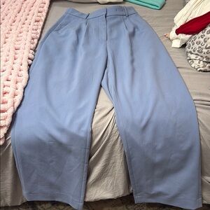 Women's Blue Straight-Leg Pants